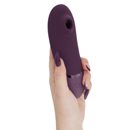 Womanizer Next Klitorisstimulator mit 3D Pleasure Air in Dunkellila, Bedienfeld mit Tasten für Intensität und Climax Control