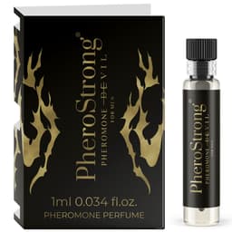 PheroStrong Devil Pheromon-Parfum für Männer, 1-ml-Probe im Größenvergleich