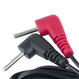 ElectraStim 90-Grad-Stimulatorkabel mit abgewinkeltem 2-mm-Stecker im Detail
