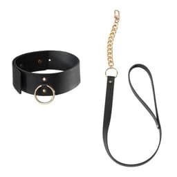 Bijoux Indiscrets Maze Halsband, angelegte Ansicht mit Leine am Hals