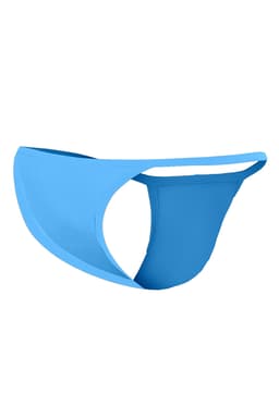 Cut4Men Tanga Kini String in Blau, am Körper getragen zur Veranschaulichung der Passform