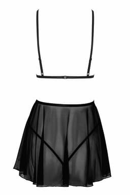 Kissable Negligee in Schwarz, Detailaufnahme des Hakenverschlusses auf der Rückseite