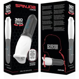Verpackung des Jamyjob Spinjob Oralsex-Stimulators mit Produktabbildung