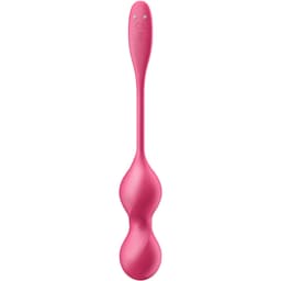 Satisfyer Kegelkugeln im direkten Größenvergleich mit einer Hand gehalten