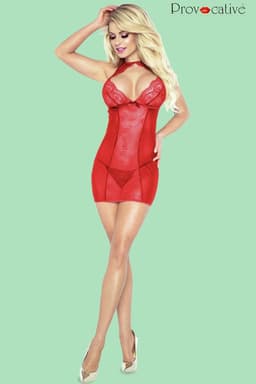 Provocative Seduction Chemise, im Größenvergleich getragen, aus leicht erhöhter Perspektive