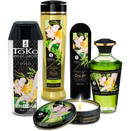 Shunga Edo Garden Kit, Nahaufnahme der Mini-Massagekerze in Studioqualität fotografiert