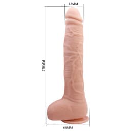 Baile flexibler realistischer Dildo, liegend auf hellem Untergrund in voller Länge fotografiert