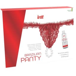 Intt Brazilian Panty Black – Perlenhöschen mit Erdbeer-Gleitgel, 50 ml – Rot, Ansicht 5