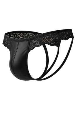 Cut4Men Jockstring, Nahaufnahme des gummierten Logos