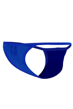 Cut4Men Tanga Kini Netz Slip in Blau, am Körper getragen zur Veranschaulichung der Passform