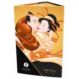 Shunga Sweet Kisses Kit, Nahaufnahme der Etiketten mit Duftangabe