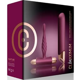 Verpackung des Rocks-Off Climaximum Rapture Kits mit Angaben zu Ladezeit und IPX7