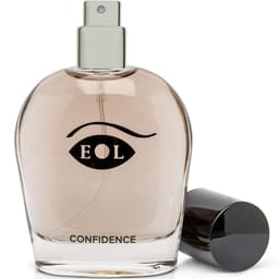 Verpackung des Eye of Love Confidence Pheromon-Parfüms, scharf fokussiert im Detail festgehalten