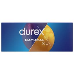 Durex Extra Large XL Kondome, Einzelfolien neben dem geöffneten 144er-Karton