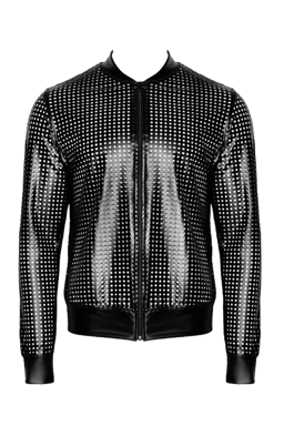 Noir Handmade Men Chaos Bomberjacke am Körper getragen, seitliche Ansicht