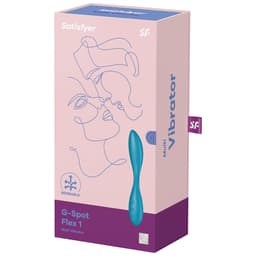 Verpackung des Satisfyer G-Spot Flex 1, in scharfer Detailaufnahme