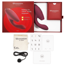 Womanizer Duo 2 – Druckwellenvibrator mit G-Punkt-Arm – Bordeaux, Ansicht 13