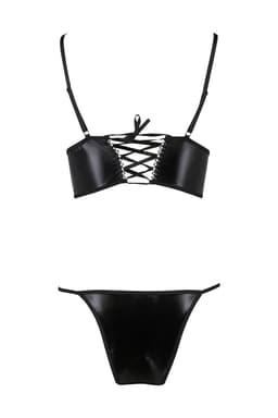 Passion Dessous-Set von der Seite, Wetlookstruktur im Detail