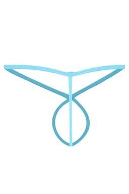 Cut4Men Ouvert-String mit Kreuzdesign, Farbvariante Türkis, Nahaufnahme des Materials
