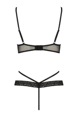 Passion Dessous-Set von der Seite, Spitzestruktur im Detail – Passion Devil Collection