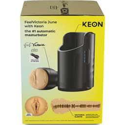 Kiiroo FeelVictoria Stroker mit tief geriffeltem, spiralförmigem Tunnel im Detail