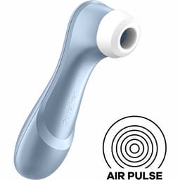 Satisfyer Pro 2 Druckwellenvibrator in Blau, Gesamtansicht, in ruhiger Produktinszenierung