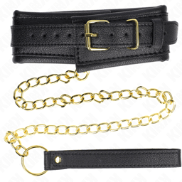 Kink Kunstleder-Halsband Modell 1 mit Polsterung, Schnallenverschluss und Verstellbereich im Detail