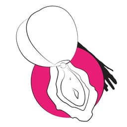 ROMP Pink Silikon-Vibrator in Pink, in der Hand gehalten im Größenvergleich