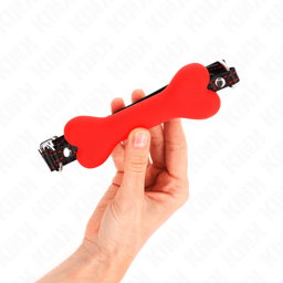 Kink Beißknebel von der Seite, Detailansicht des 12 cm langen Knochens