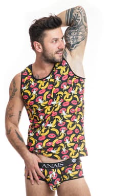 Anais Men Banana Herren-Top, Nahaufnahme des Stoffs