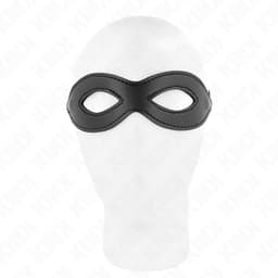 Kink Augenmaske mit Mininieten Modell 2 im Format 20,5 x 5,5 cm im Größenvergleich