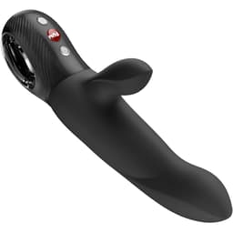 Fun Factory Bi Stronic Arc Rabbit-Vibrator von der Seite fotografiert, Form und Struktur der Oberfläche im Detail