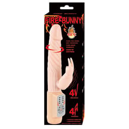 Baile Fire Bunny rotierender Vibrator, Gesamtansicht, hochauflösende Detailansicht