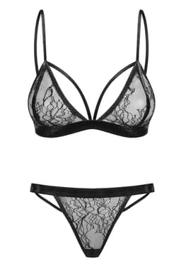 Petite Noir 060718 Dessous-Set in Schwarz, Gesamtansicht, Studioaufnahme in neutralem Hintergrund