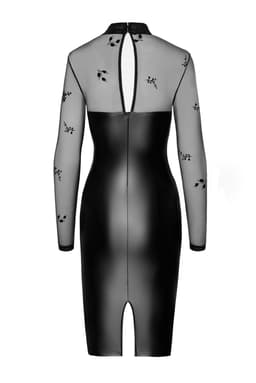 Noir Handmade Kleid am Körper getragen, seitliche Ansicht