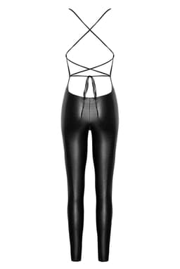 Noir Handmade Catsuit am Körper getragen, seitliche Ansicht