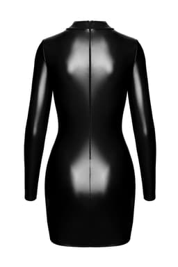 Noir Handmade F366 Cut-Out Bodycon Minikleid in Schwarz, Detailansicht der Nähte und Verarbeitung