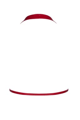 Noir Handmade Statement Bralette in Rot, am Körper getragen zur Veranschaulichung der Passform