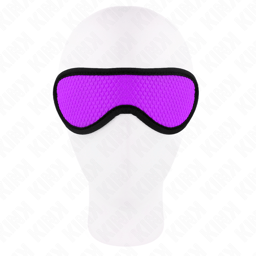 Kink Augenbinde mit Schuppenprägung in Violett im Format 20 x 7 cm im Größenvergleich