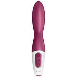Satisfyer Heated Thrill mit gedrehtem Schaft in Nahaufnahme, mit Fokus auf die Materialoberfläche