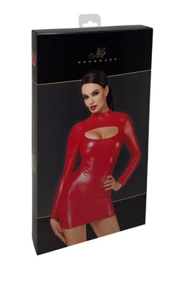 Noir Handmade F367 Bombshell Bodycon Minikleid in Rot, weitere Nahaufnahme des Materials