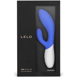 Verpackung des Lelo Ina Wave 2 in California Sky in scharfer Nahaufnahme