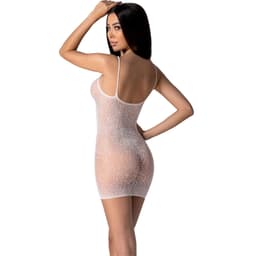 Passion BS096 – Minikleid aus Mesh mit Spitze – Weiss, Ansicht 16