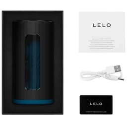 Lelo F1S V3 Masturbator von oben mit Blick in den Kanal aus Flüssigsilikon