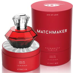 Matchmaker Red Diamond Pheromon-Parfum von der Seite, geschliffene Flakonkanten im Detail