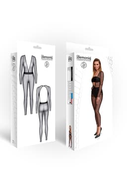 Demoniq Silver Touch Edvige – Jumpsuit mit Silberfaden, Detailansicht des Materialmixes