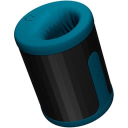 Lelo F2S Masturbator in der Hand gehalten, Größenverhältnis der 11 cm Länge