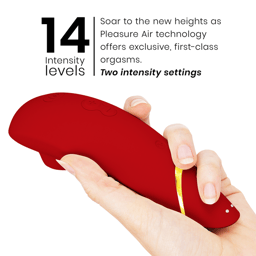 Womanizer Premium 2 Klitorisstimulator, Ansicht der Bedienelemente und LED-Anzeige
