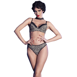 Chilirose Wildcat Bikini-Set im Animal-Print, Gesamtansicht am Modell