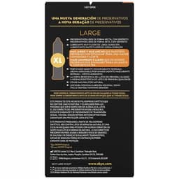Skyn Large Kondompackung von der Rückseite mit Angabe der Nennbreite von 56 mm